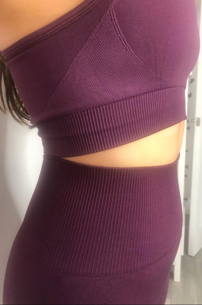 Ribbed Sculpted Seamless Top and Cropped Leggings Set